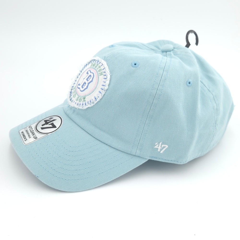 '47 Boston Red Sox Hat Womens Blue Frayed Patch Adjustable Clean Up Cap NEW - Picture 3 of 8